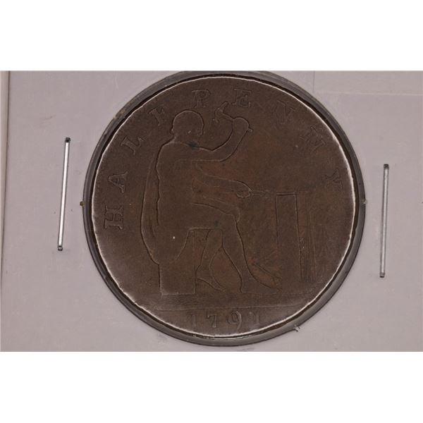 1791 CONDER TOKEN. THEY R MOSTLY 18TH CENTURY