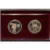 Image 1 : 1983 & 84 US 2 COIN SILVER DOLLAR SET IN BOX: