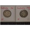 Image 1 : 2-AUSTRALIA SILVER 1 SHILLINGS: .336 OZ. ASW TOTAL