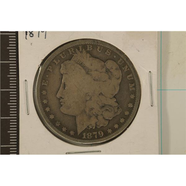 1879 MORGAN SILVER DOLLAR GRAFITTI ON REV.