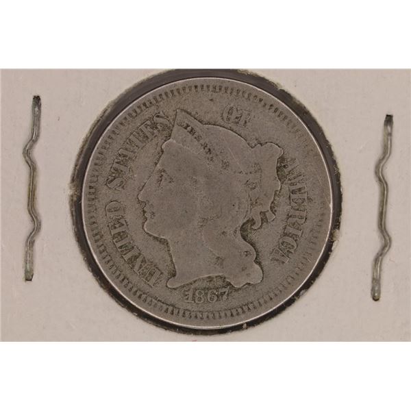 1867 THREE CENT "NICKEL"