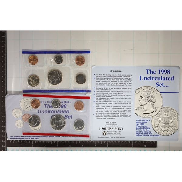 1998 US MINT SET (UNC) P/D (WITH ENVELOPE) AND
