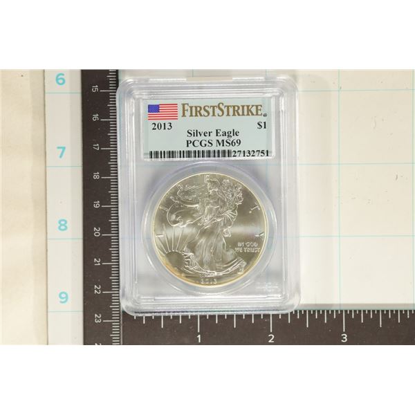 2013 AMERICAN SILVER EAGLE PCGS MS69 FIRST STRIKE
