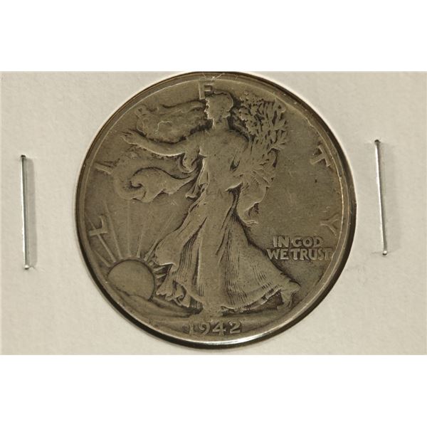 1942 SILVER WALKING LIBERTY HALF DOLLAR