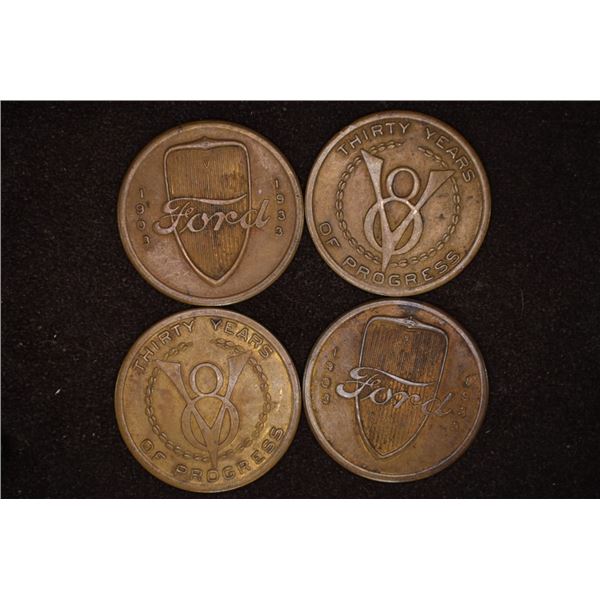 4-1903-1933 FORD V8 TOKENS 1 3/8". THIRTY YEARS