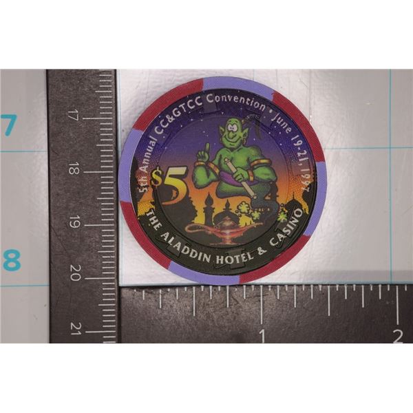$5 ALADDIN HOTEL AND CASINO CHIP 1997 CC &