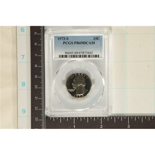 1973-S WASHINGTON QUARTER PCGS PR69 DCAM