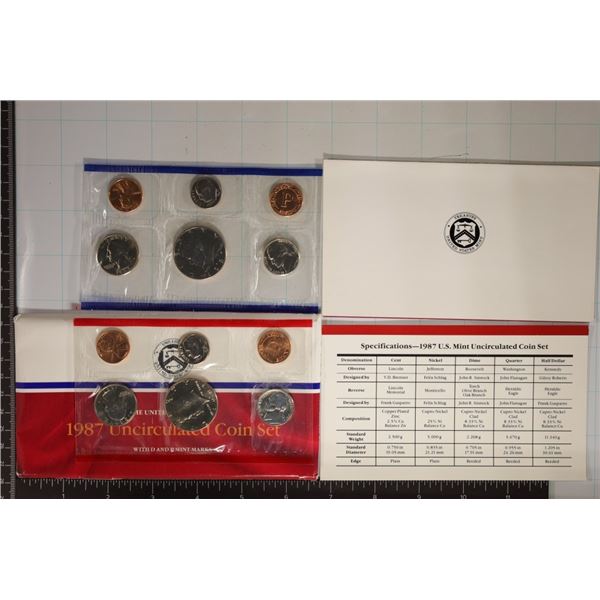 1987 US MINT SET (UNC) P/D (WITH ENVELOPE) AND