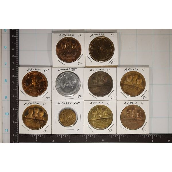 10-APOLLO US SPACE MEDALS: MAN'S 1ST LANDING,