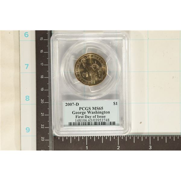 2007-D GEORGE WASHINGTON US $1 PCGS MS65