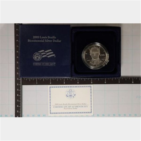 2009-P PROOF LOUIS BRAILLE US SILVER DOLLAR IN