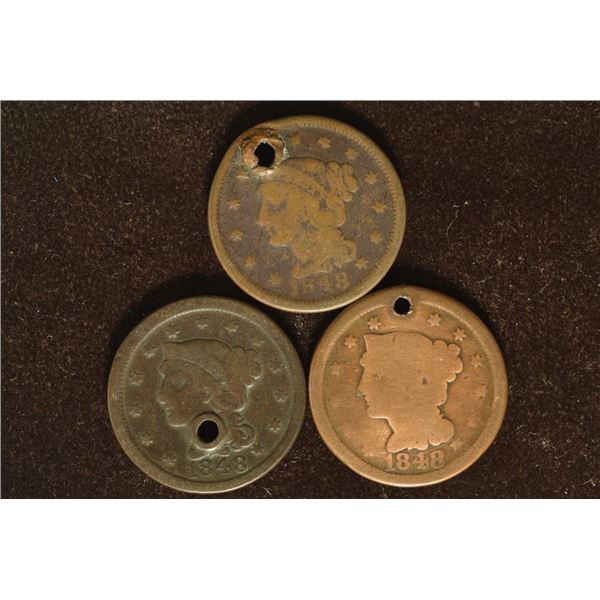 3-1848 US LARGE CENTS WITH HOLES