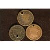Image 1 : 3-1848 US LARGE CENTS WITH HOLES