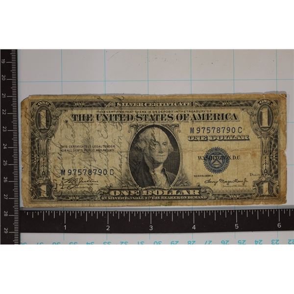 1935-A US $1 SILVER CERTIFICATE SHORT SNORTER BILL
