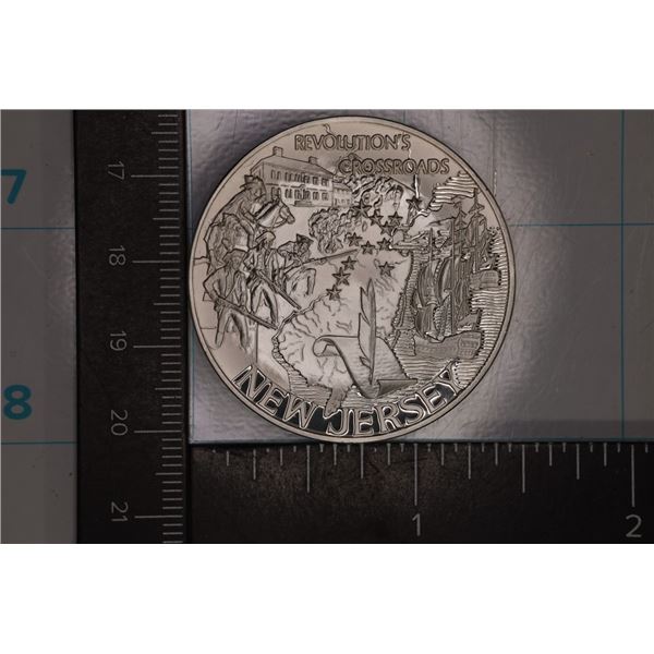 1.17 OZ. PF STERLING SILVER NEW JERSEY STATE ROUND