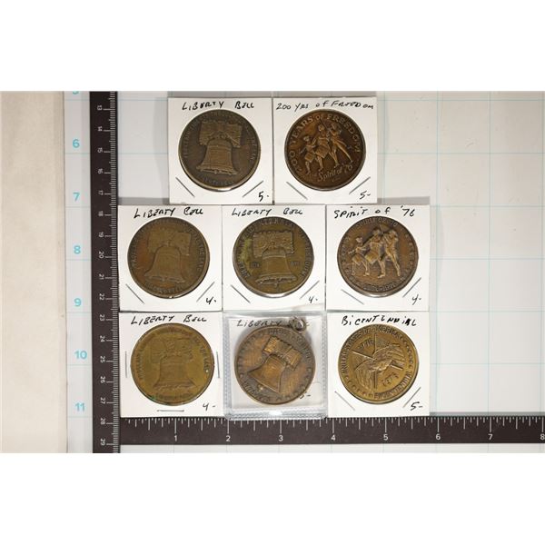 8-BRASS US LIBERTY BELL / BICENTENNIAL /