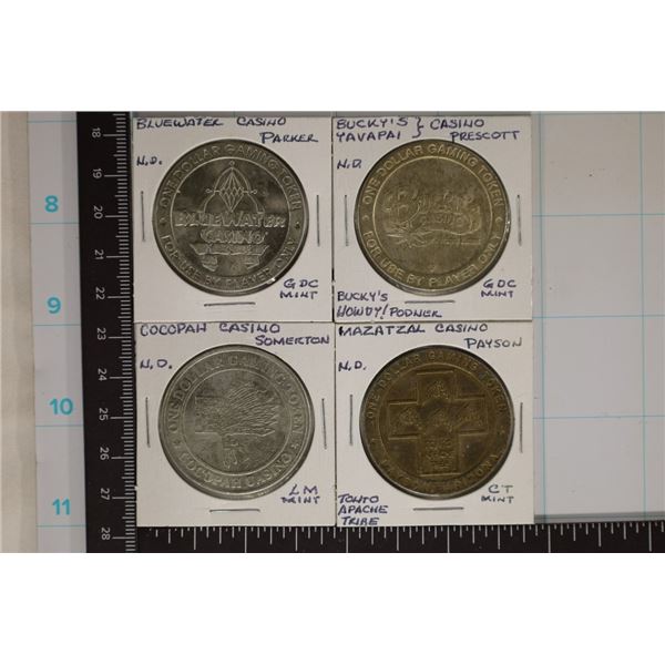 4-$1 METAL CASINO CHIP GAMING TOKENS: COCOPAH