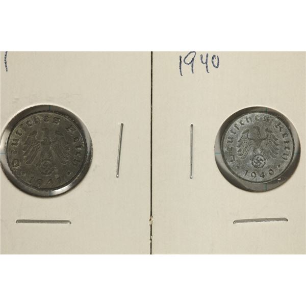 GERMAN 1940-D 1 PFENNIG & 1941-A 5 PFENNIGS