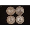 Image 2 : 4-WASHINGTON SILVER QUARTERS: 1941, 42-D,