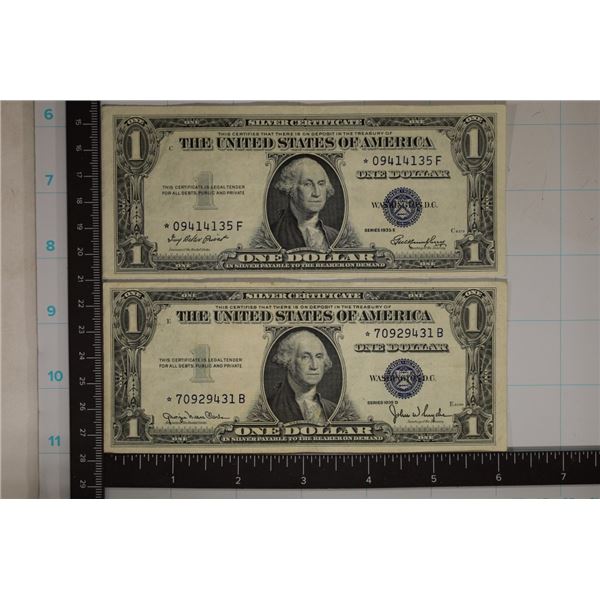 2-STAR NOTE US $1 SILVER CERTIFICATES: 1935-D & E