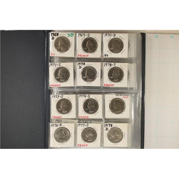 26 PF & 30 UNC  WASHINGTON QUARTERS: 1968-2018