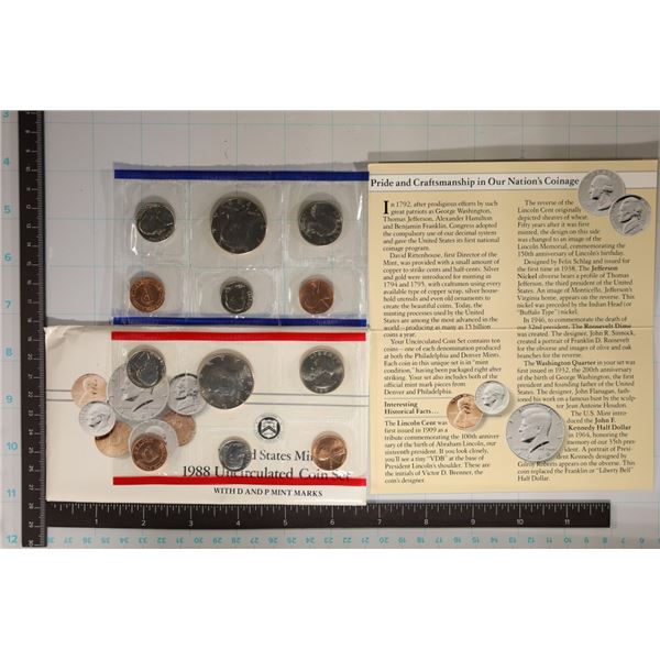 1988 US MINT SET (UNC) P/D (WITH ENVELOPE)