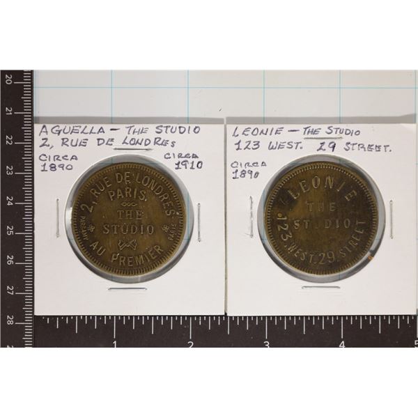 2-CIRCA 1890'S-1910 "THE STUDIO" TOKENS: LEONIE
