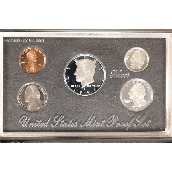1997 US SILVER PREMIER PROOF SET (WITH BOX) AND