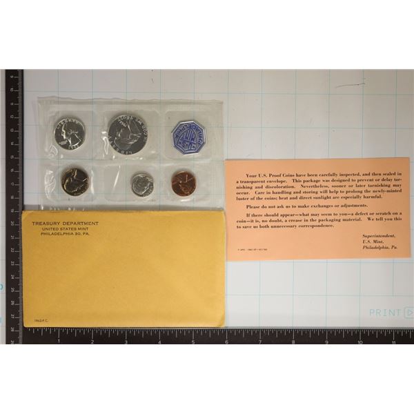 1962 US SILVER PROOF SET (WITH ENVELOPE) AND