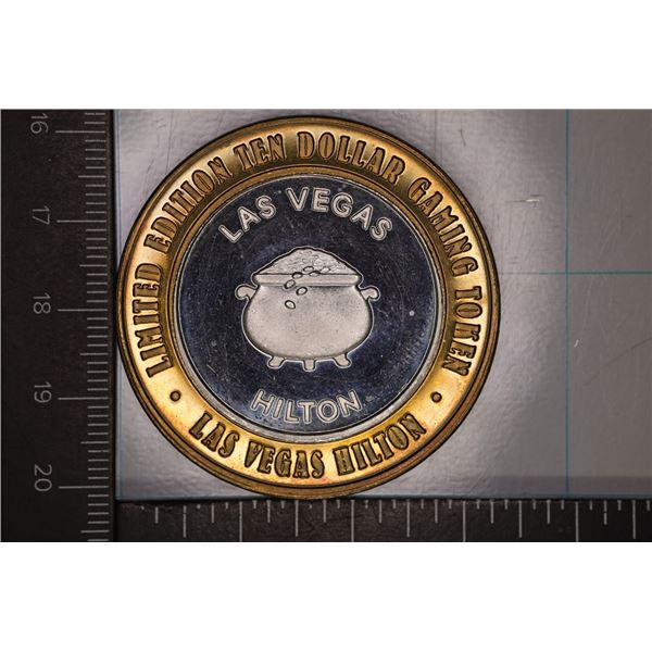 CASINO $10 SILVER TOKEN (UNC) HILTON LAS VEGAS, NV