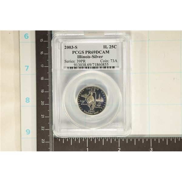 2003-S SILVER ILLINOIS QUARTER PCGS PR69 DCAM