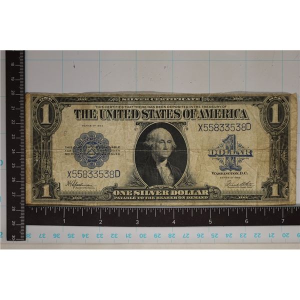 1923 LARGE SIZE US $1 SILVER CERTIFICATE HORSE