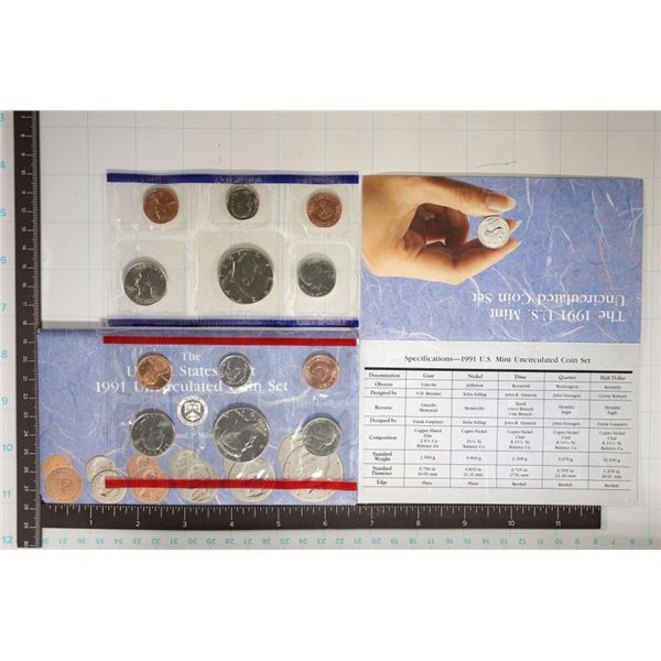 1991 US MINT SET (UNC) P/D (WITH ENVELOPE)