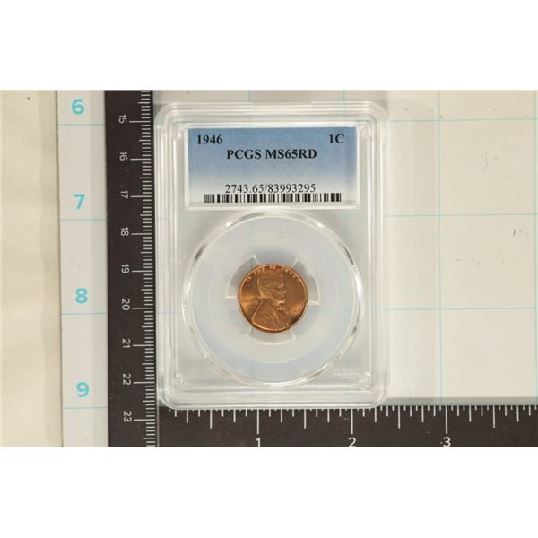 1946 LINCOLN WHEAT CENT PCGS MS65RD