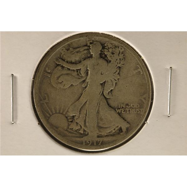 1917-S SILVER WALKING LIBERTY HALF DOLLAR REV MINT