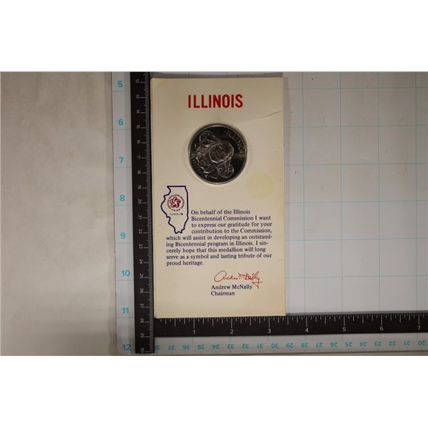 OFFICIAL STERLING SILVER 1973 ILLINOIS MEDALLION