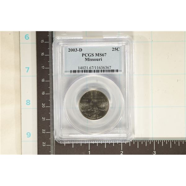 2003-D MISSOURI QUARTER PCGS MS67