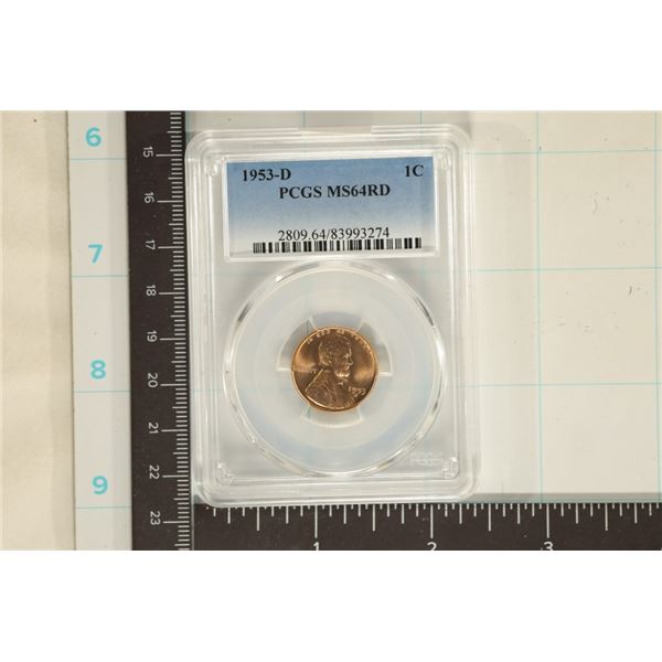 1953-D LINCOLN WHEAT CENT PCGS MS64RD