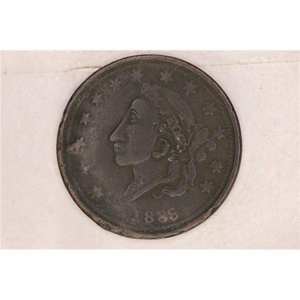 1838 HARD TIMES TOKEN BENTON EXPERIMENTS MINT