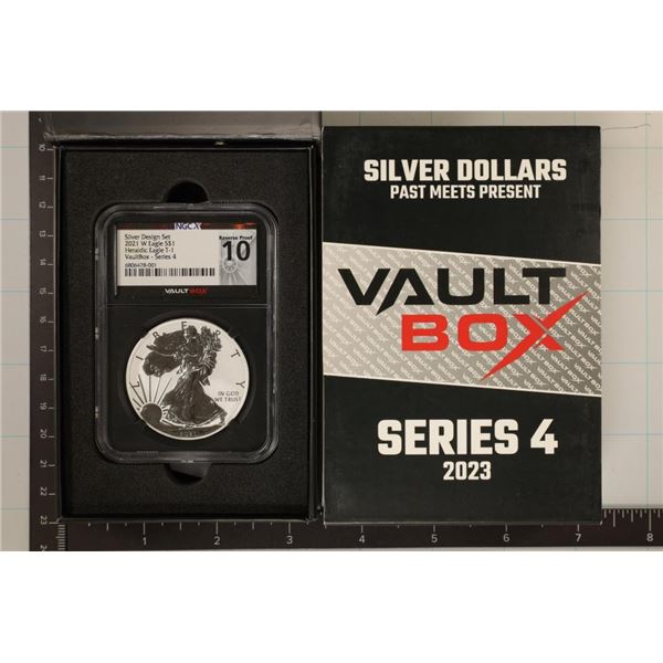 VAULT BOX WITH 2021-W REV. PF AMERICAN SILVER T-1