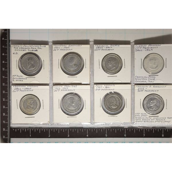 8 VERY NEAT CRACKER JACK MYSTERY CLUB ALUMINUM