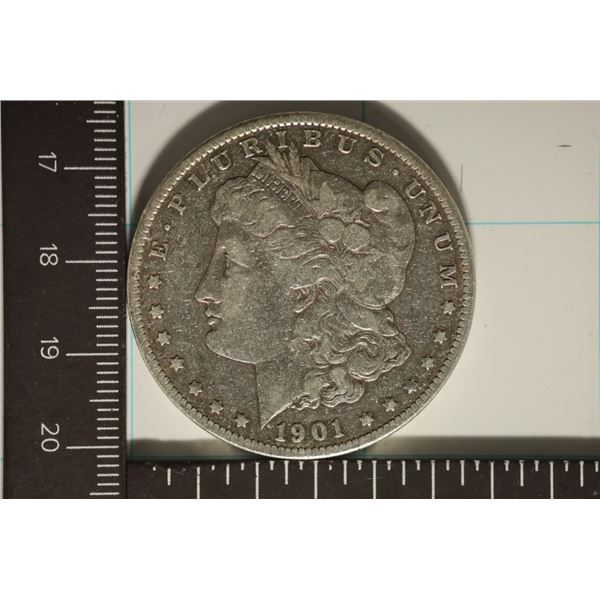 1901-O MORGAN SILVER DOLLAR WHIZZED