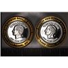 Image 2 : 2-CASINO $10 SILVER TOKENS (UNC) CAESARS TAHOE