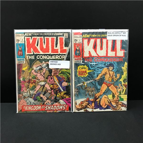 LOT OF 2 KULL THE CONQUERER COMICS #1 AND #2 - MARVEL COMICS