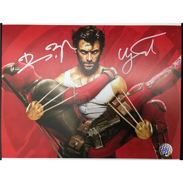 HUGH JACKMAN AND RYAN REYNOLDS DUAL SIGNED 8X10 - KB COA