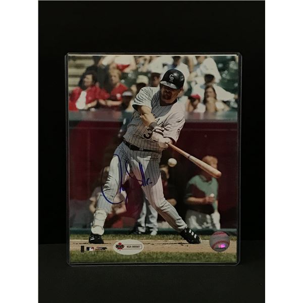 LARRY WALKER SIGNED 8 X 10 (KSA COA)