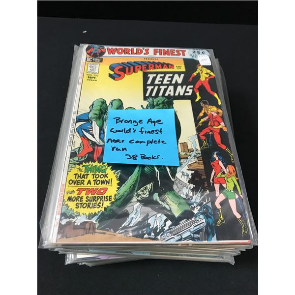 BRONZE AGE COMICS WORLDS FINEST NEAR COMPLETE RUN 38 BOOKS