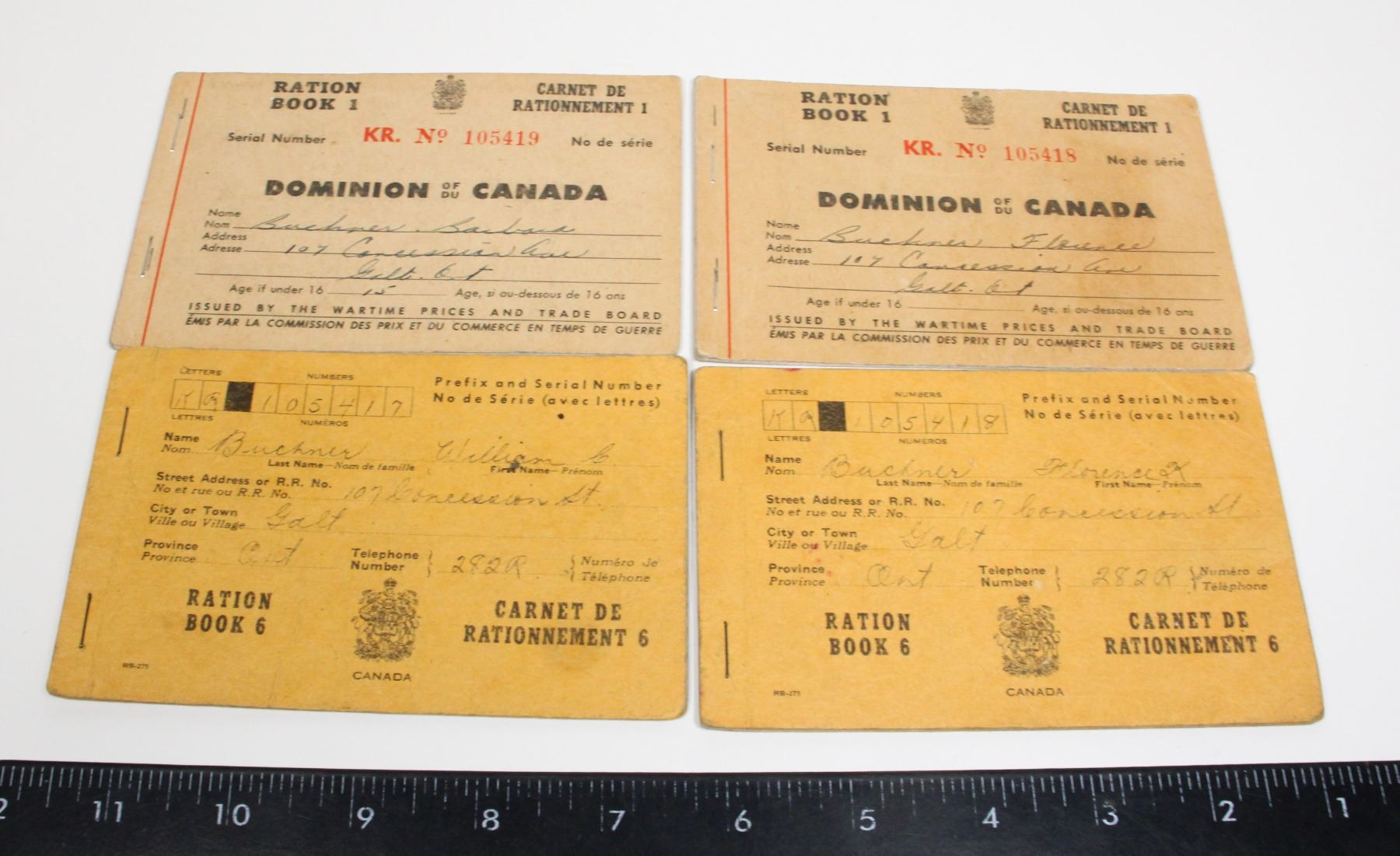 Canadian Ration Books HUSBAND AND WIFE WW2 CANADA RATION BOOK SET - Kastner Auctions