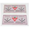 Image 2 : TWO 1992 CANADIAN TIRE $2 CASH BONUS BILLS