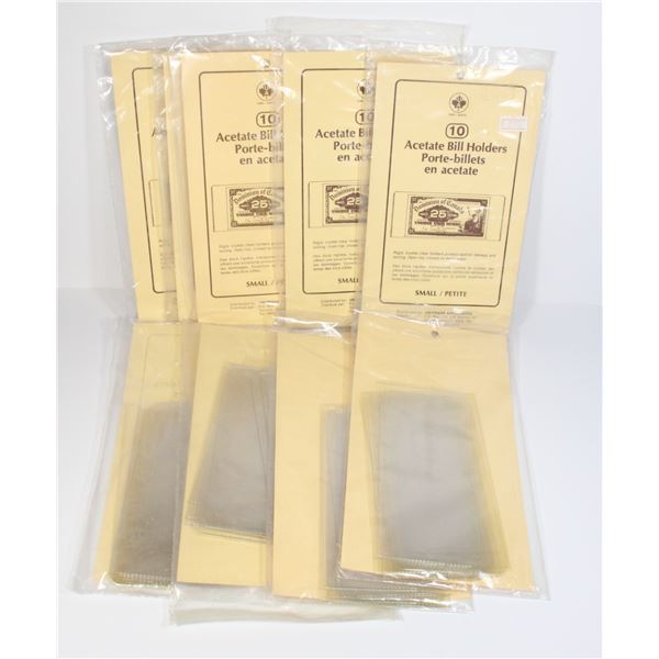 LARGE BUNDLE OF UNI-SAFE ACETATE BILL HOLDERS